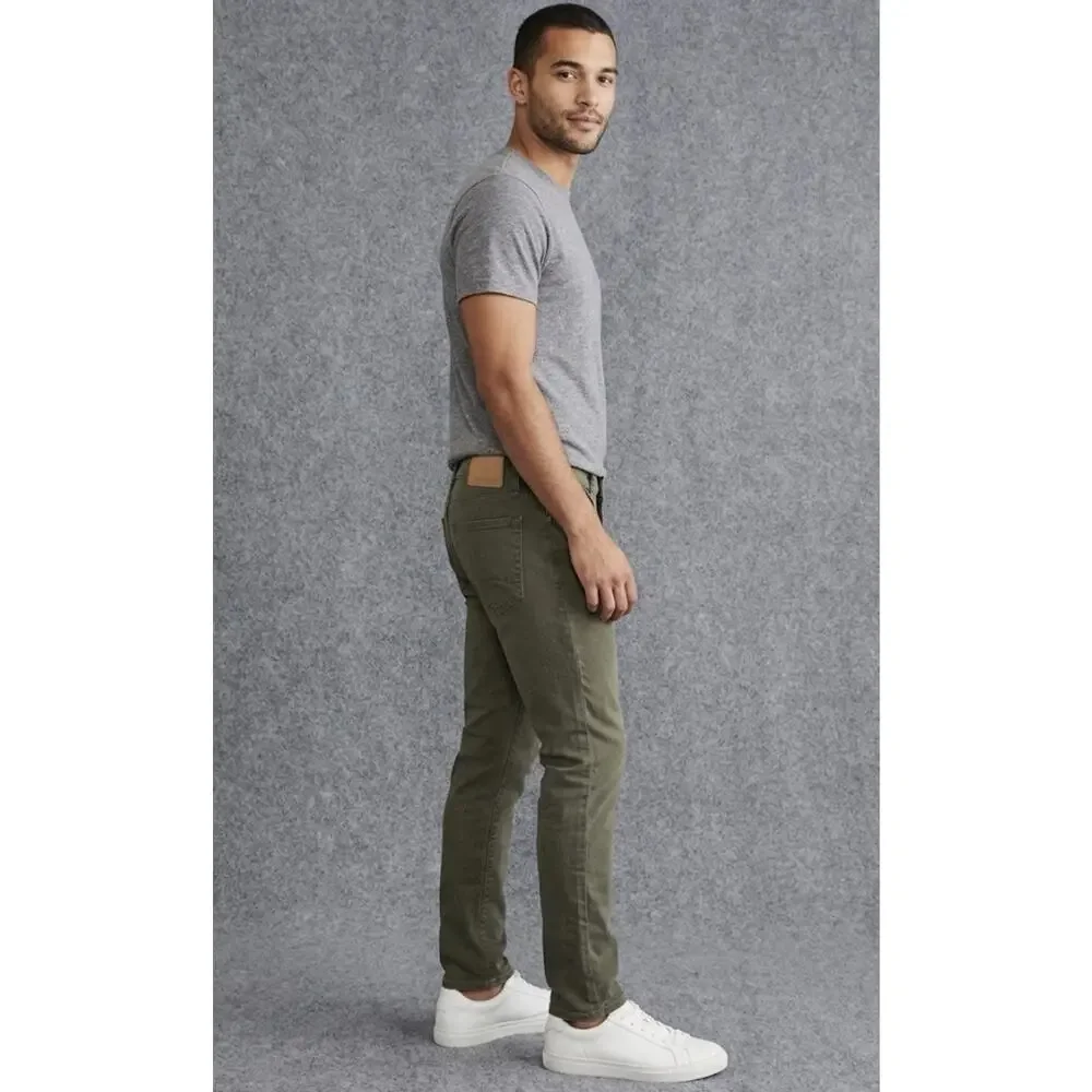 Aeropostale Men's Skinny Jeans Green Twill Cotton Tapered Legs Pants Size 30x30